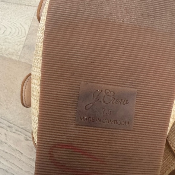 J. Crew Two Strap Woven Buckle Sandals Size 7.5 - Picture 4 of 4